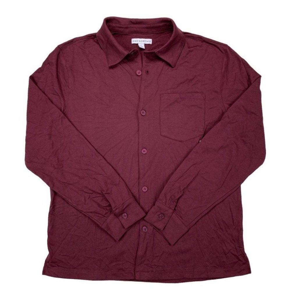 And Now This Mens Regular-Fit Solid Knit Shirt Size S